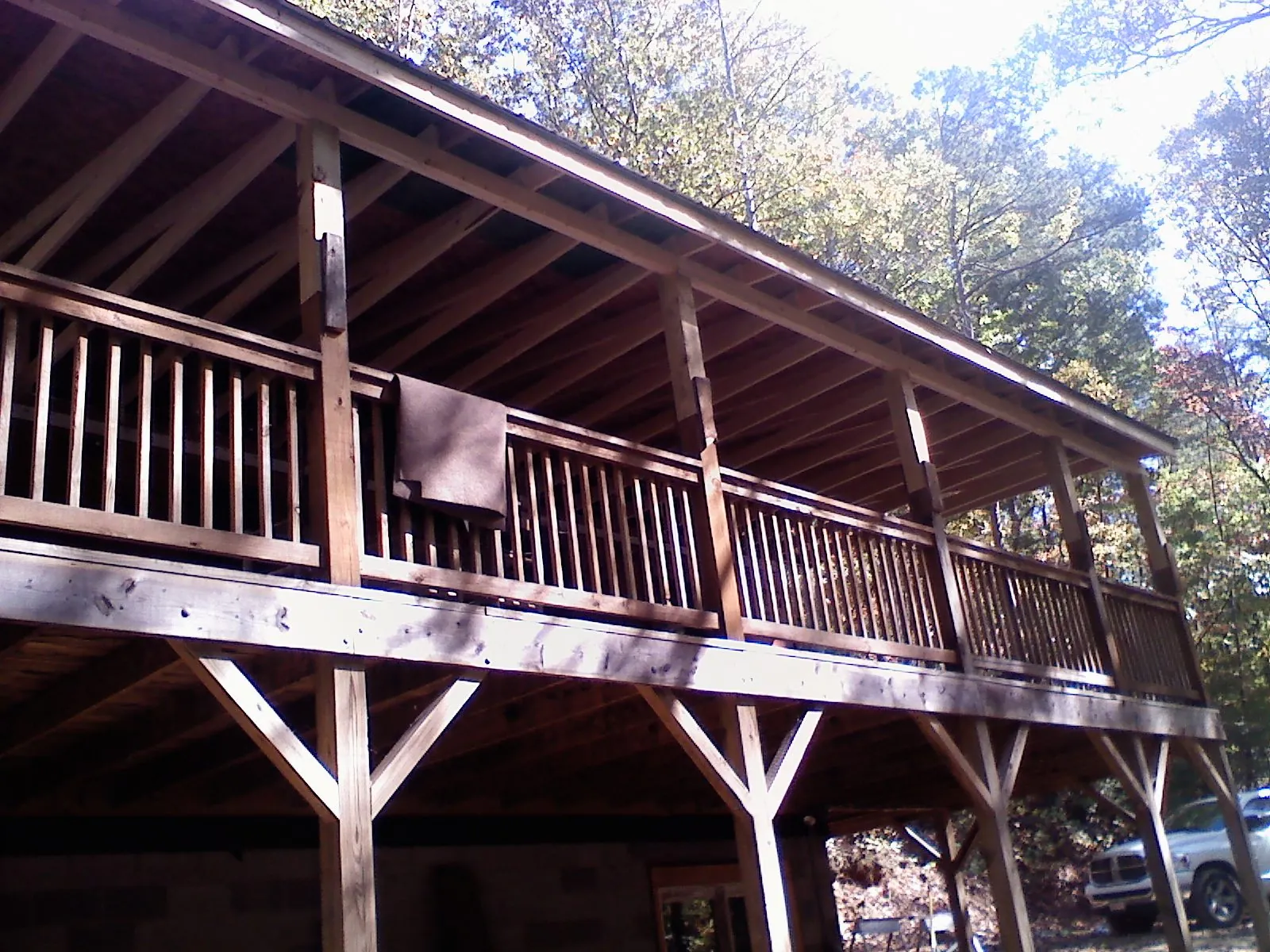 Timber framing under a new elevated porch and deck — Roof Leak Repair in Hephzibah by Roofing Brothers